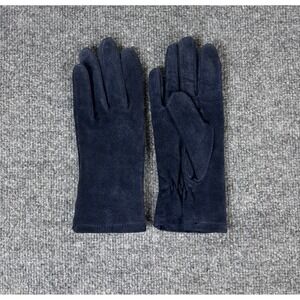 L.L. Bean Gloves Ladies Size M Navy Blue Faux Suede Thinsulate Winter Warm